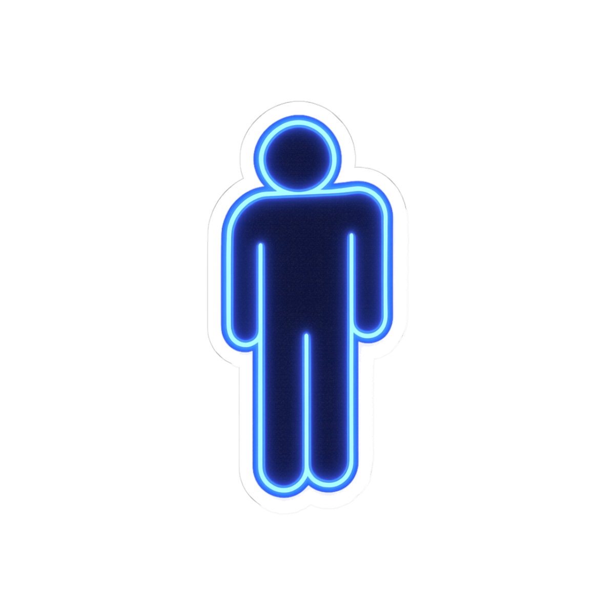 Neon Blue Figure Futuristic Sticker
