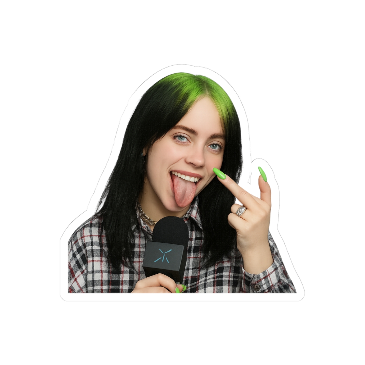 Billie Eilish Green Roots Aesthetic Fanart Sticker