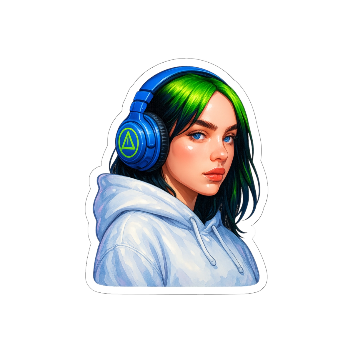Billie Eilish Edgy Portrait Sticker | Bold Vinyl Decal